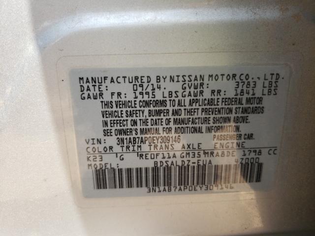 Photo 9 VIN: 3N1AB7AP0EY309146 - NISSAN SENTRA S 