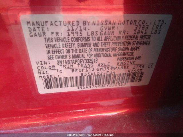 Photo 8 VIN: 3N1AB7AP0EY332913 - NISSAN SENTRA 