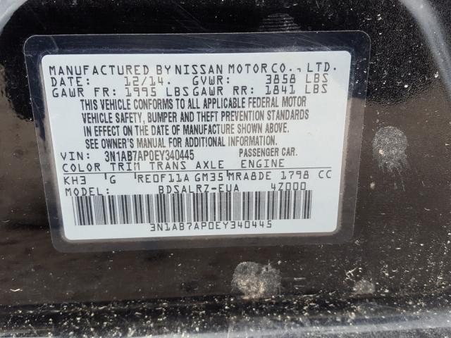 Photo 9 VIN: 3N1AB7AP0EY340445 - NISSAN SENTRA S 