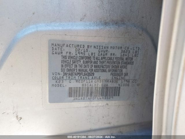 Photo 8 VIN: 3N1AB7AP0FL643529 - NISSAN SENTRA 