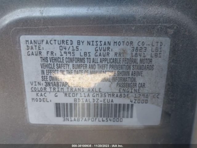 Photo 8 VIN: 3N1AB7AP0FL654000 - NISSAN SENTRA 