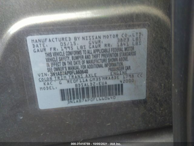 Photo 8 VIN: 3N1AB7AP0FL660640 - NISSAN SENTRA 