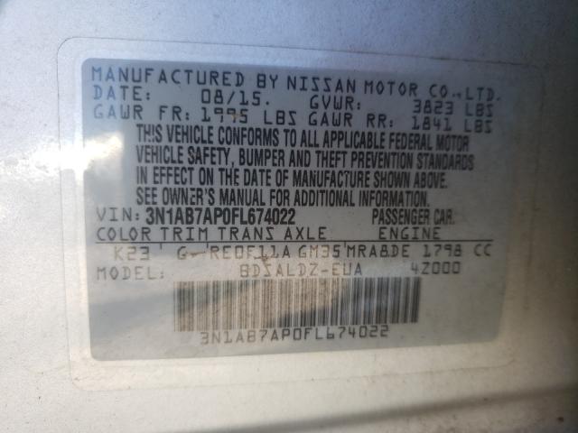 Photo 9 VIN: 3N1AB7AP0FL674022 - NISSAN SENTRA S 