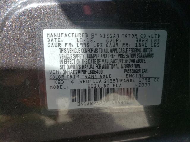 Photo 9 VIN: 3N1AB7AP0FL685490 - NISSAN SENTRA S 