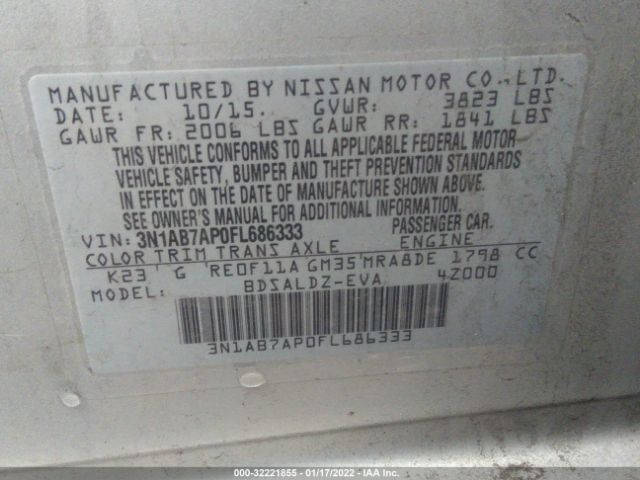 Photo 8 VIN: 3N1AB7AP0FL686333 - NISSAN SENTRA 