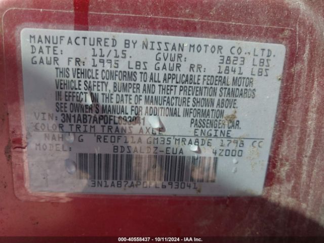 Photo 8 VIN: 3N1AB7AP0FL693041 - NISSAN SENTRA 