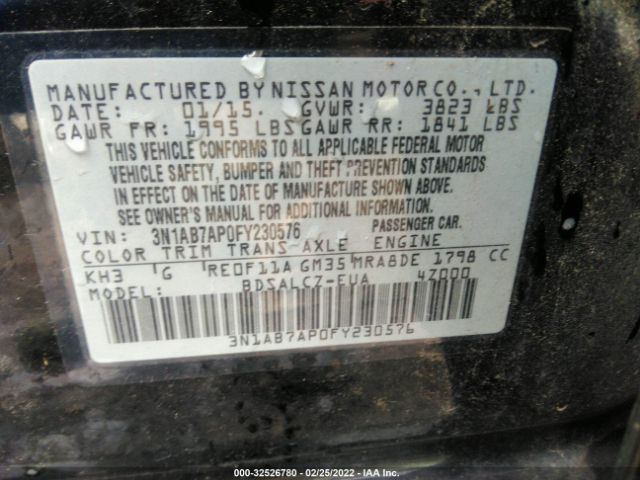 Photo 8 VIN: 3N1AB7AP0FY230576 - NISSAN SENTRA 