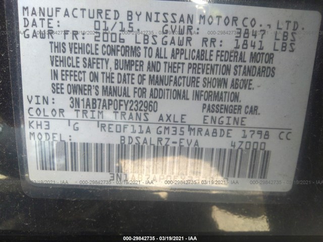 Photo 8 VIN: 3N1AB7AP0FY232960 - NISSAN SENTRA 