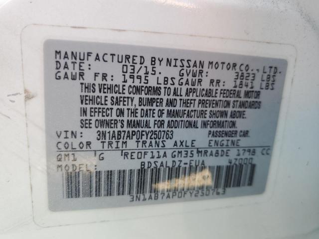 Photo 9 VIN: 3N1AB7AP0FY250763 - NISSAN SENTRA S 