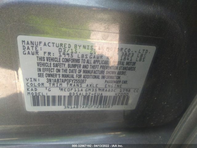 Photo 8 VIN: 3N1AB7AP0FY255087 - NISSAN SENTRA 