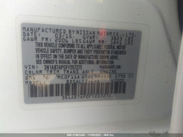 Photo 8 VIN: 3N1AB7AP0FY257275 - NISSAN SENTRA 