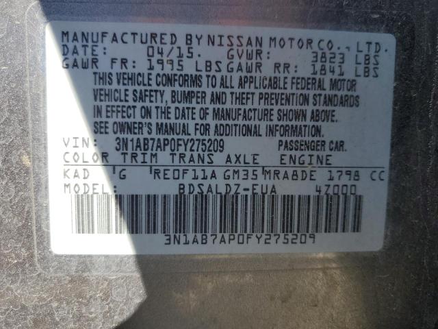 Photo 12 VIN: 3N1AB7AP0FY275209 - NISSAN SENTRA 