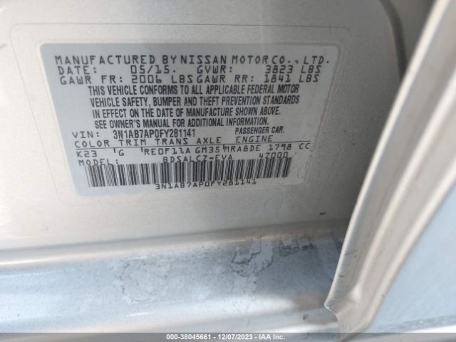 Photo 8 VIN: 3N1AB7AP0FY281141 - NISSAN SENTRA 