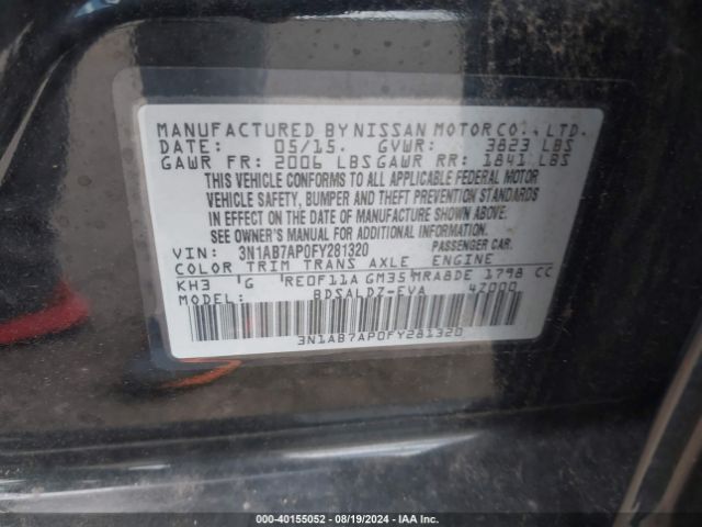 Photo 8 VIN: 3N1AB7AP0FY281320 - NISSAN SENTRA 