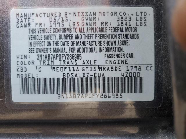 Photo 12 VIN: 3N1AB7AP0FY286985 - NISSAN SENTRA S 