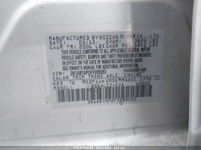 Photo 8 VIN: 3N1AB7AP0FY288283 - NISSAN SENTRA 