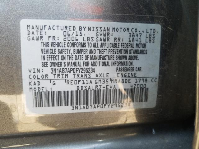 Photo 9 VIN: 3N1AB7AP0FY295234 - NISSAN SENTRA S 