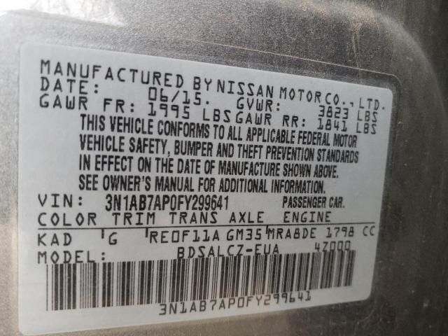 Photo 9 VIN: 3N1AB7AP0FY299641 - NISSAN SENTRA S 