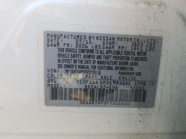 Photo 9 VIN: 3N1AB7AP0FY316616 - NISSAN SENTRA S 