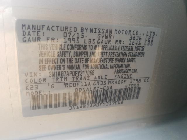 Photo 9 VIN: 3N1AB7AP0FY317068 - NISSAN SENTRA S 