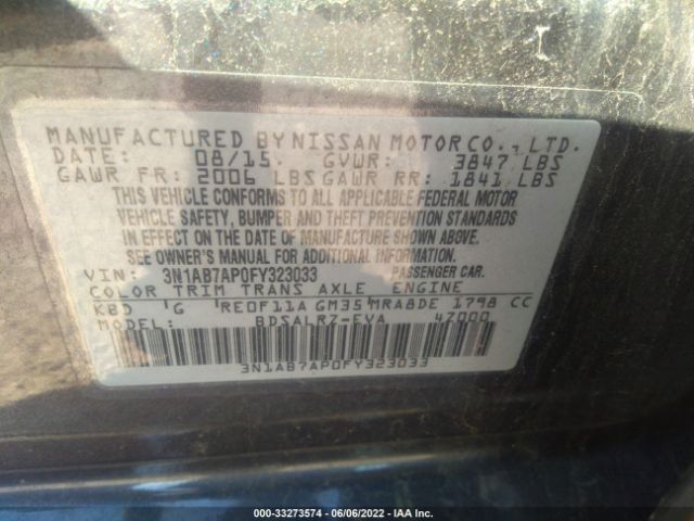 Photo 8 VIN: 3N1AB7AP0FY323033 - NISSAN SENTRA 