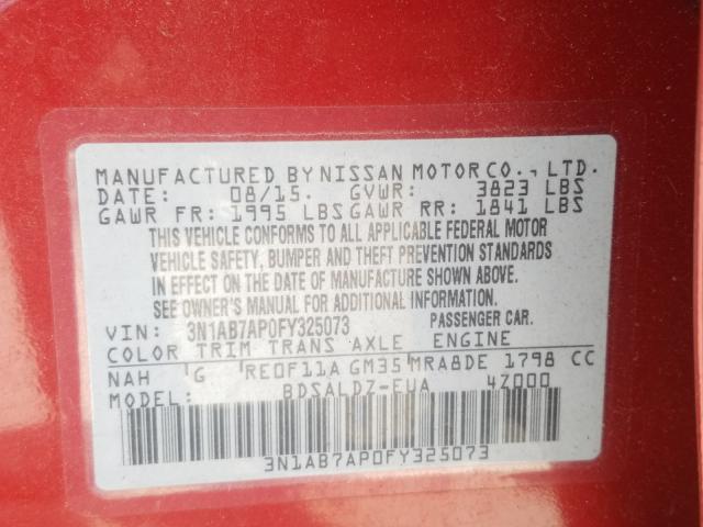 Photo 9 VIN: 3N1AB7AP0FY325073 - NISSAN SENTRA S 