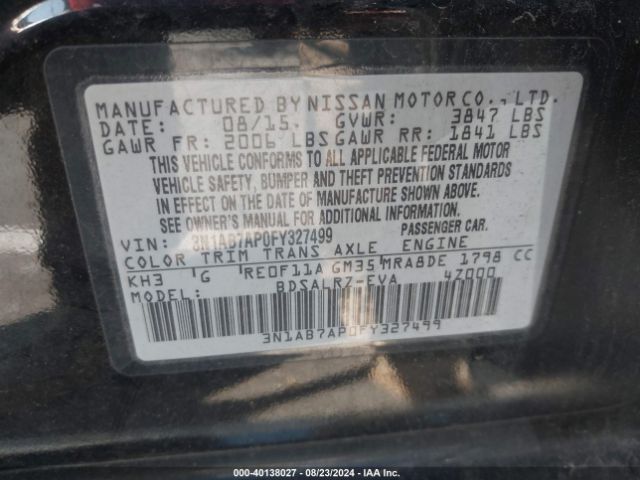 Photo 8 VIN: 3N1AB7AP0FY327499 - NISSAN SENTRA 