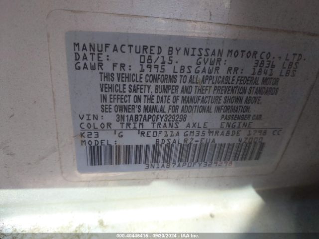 Photo 8 VIN: 3N1AB7AP0FY329298 - NISSAN SENTRA 