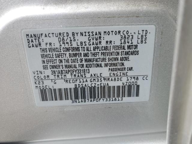 Photo 12 VIN: 3N1AB7AP0FY331813 - NISSAN SENTRA S 