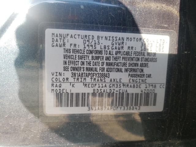 Photo 9 VIN: 3N1AB7AP0FY338843 - NISSAN SENTRA S 