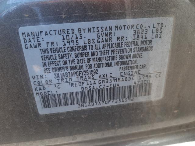 Photo 9 VIN: 3N1AB7AP0FY351592 - NISSAN SENTRA S 