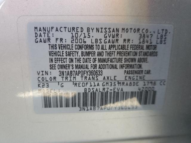 Photo 11 VIN: 3N1AB7AP0FY360633 - NISSAN SENTRA S 