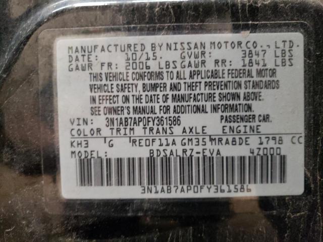 Photo 12 VIN: 3N1AB7AP0FY361586 - NISSAN SENTRA 