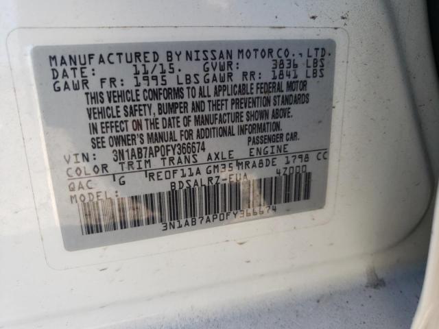 Photo 9 VIN: 3N1AB7AP0FY366674 - NISSAN SENTRA S 