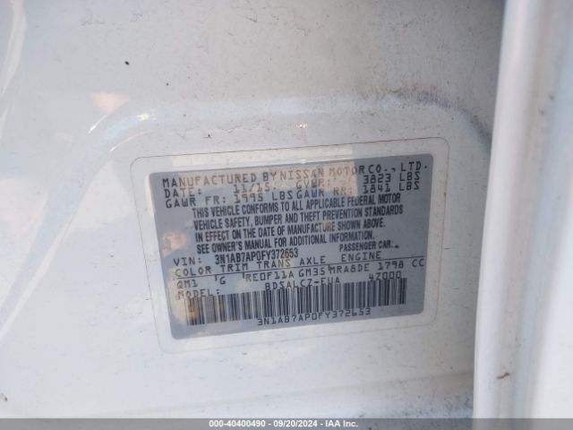 Photo 8 VIN: 3N1AB7AP0FY372653 - NISSAN SENTRA 