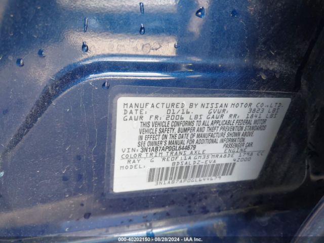 Photo 8 VIN: 3N1AB7AP0GL644679 - NISSAN SENTRA 