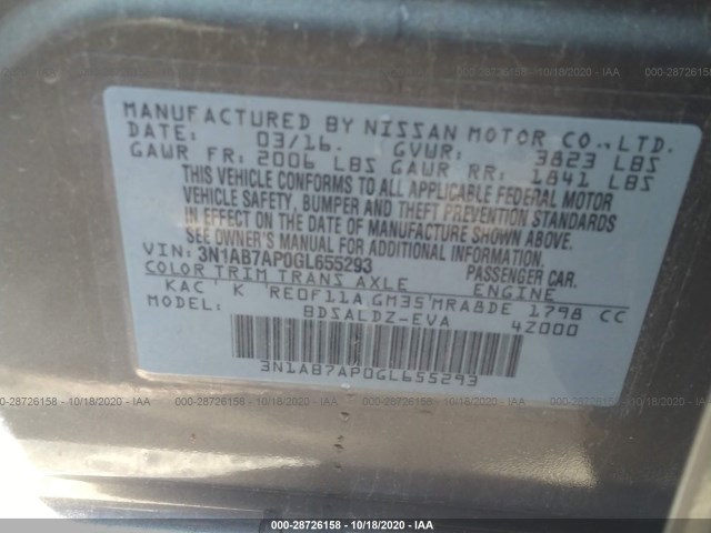 Photo 8 VIN: 3N1AB7AP0GL655293 - NISSAN SENTRA 