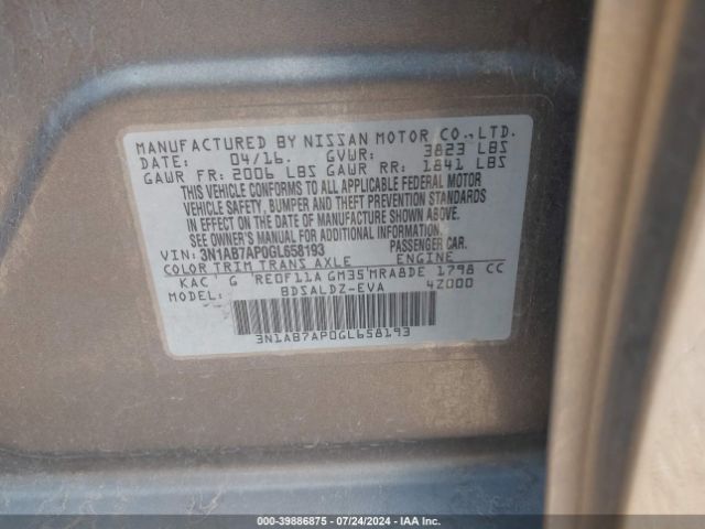 Photo 8 VIN: 3N1AB7AP0GL658193 - NISSAN SENTRA 