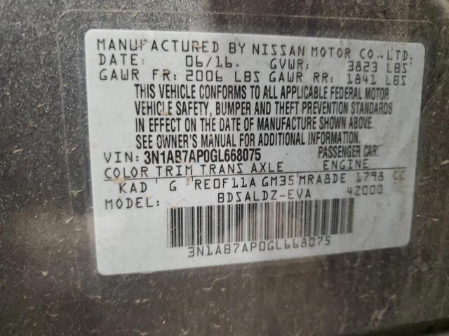 Photo 11 VIN: 3N1AB7AP0GL668075 - NISSAN SENTRA S 