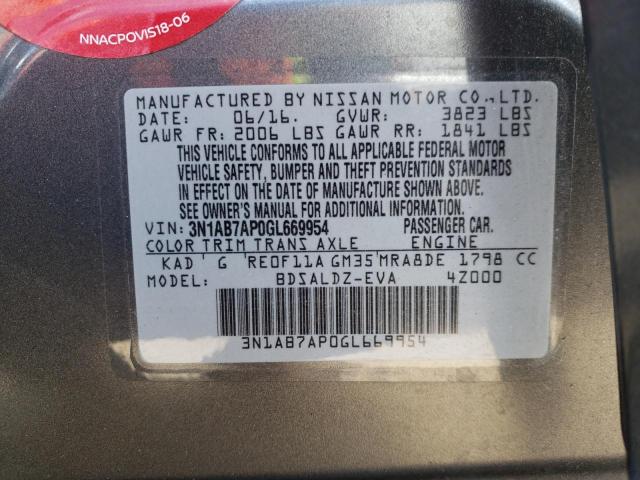 Photo 12 VIN: 3N1AB7AP0GL669954 - NISSAN SENTRA 