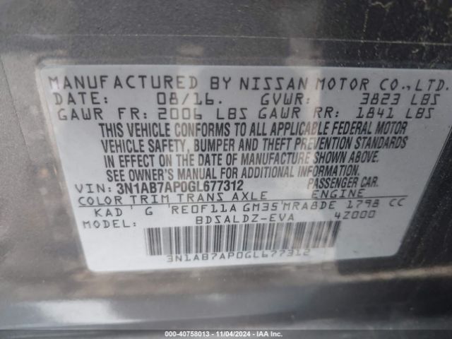 Photo 8 VIN: 3N1AB7AP0GL677312 - NISSAN SENTRA 