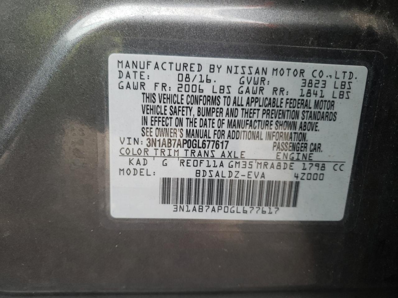 Photo 12 VIN: 3N1AB7AP0GL677617 - NISSAN SENTRA 