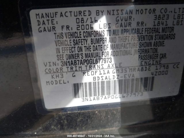 Photo 8 VIN: 3N1AB7AP0GL677973 - NISSAN SENTRA 