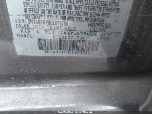 Photo 8 VIN: 3N1AB7AP0GL679786 - NISSAN SENTRA 