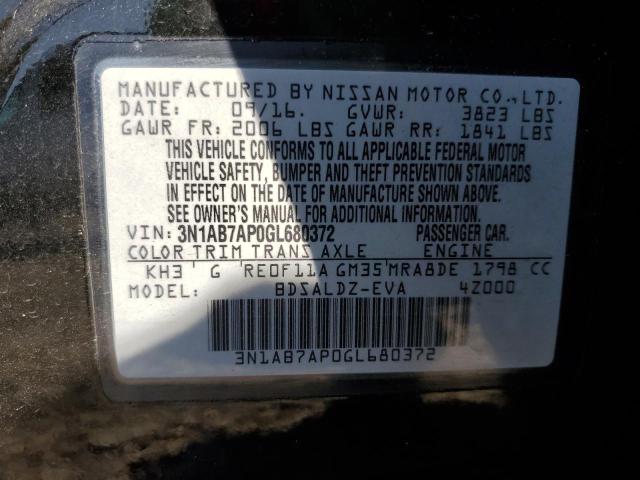 Photo 11 VIN: 3N1AB7AP0GL680372 - NISSAN SENTRA S 