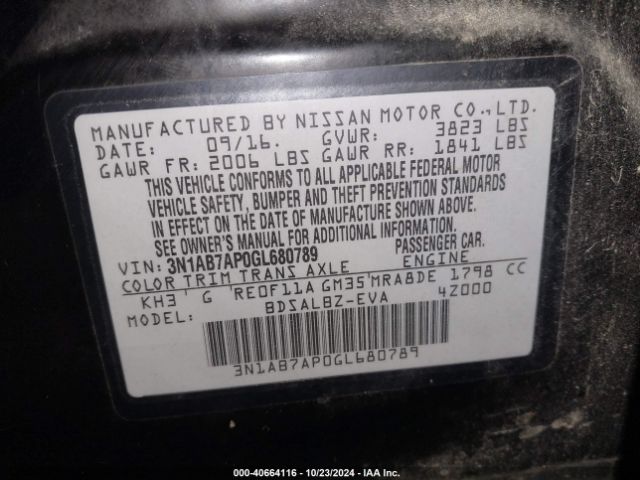 Photo 8 VIN: 3N1AB7AP0GL680789 - NISSAN SENTRA 