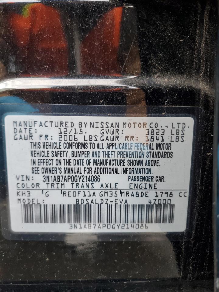 Photo 11 VIN: 3N1AB7AP0GY214086 - NISSAN SENTRA 