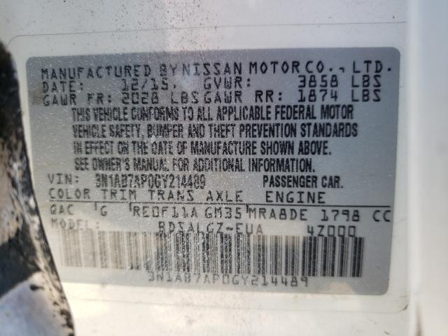 Photo 9 VIN: 3N1AB7AP0GY214489 - NISSAN SENTRA S 