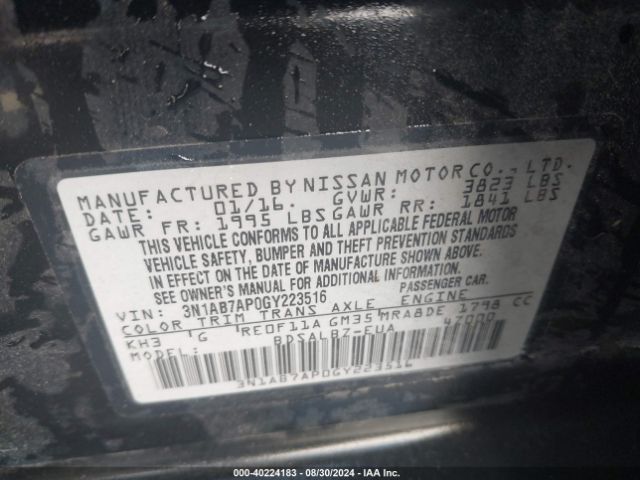 Photo 8 VIN: 3N1AB7AP0GY223516 - NISSAN SENTRA 