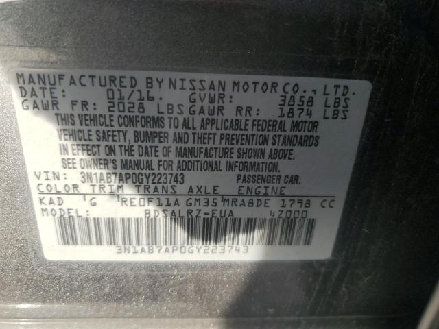 Photo 11 VIN: 3N1AB7AP0GY223743 - NISSAN SENTRA 